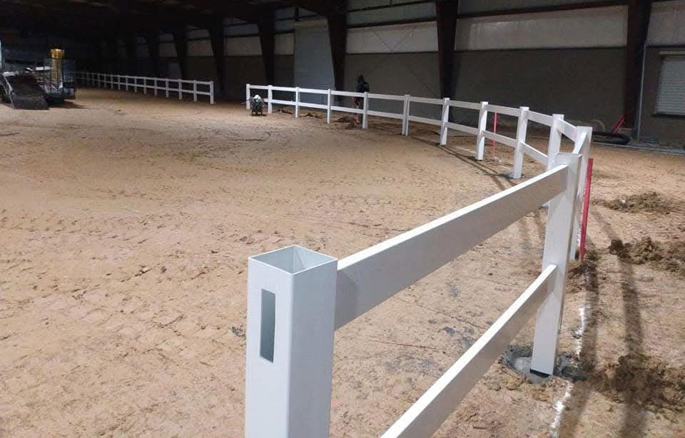 Vinyl fencing indoors