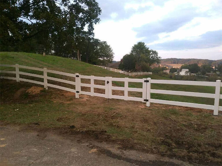 Vinyl Fencing On Property